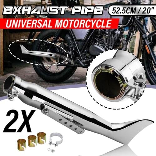 38mm 40mm 43mm 45mm Muffler Exhaust Motorcycle Cafe Racer Exhaust Tip Chrome Exhaust Muffler Pipe Tail Tube Silencer