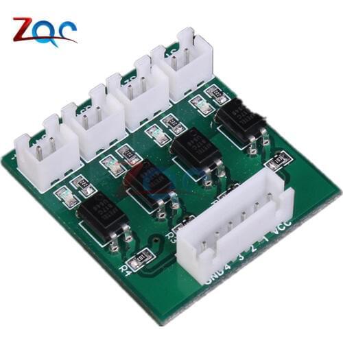 4 Channel 4CH Optocoupler Isolation Module High/Low Level Voltage Converter Board Low Level Valid