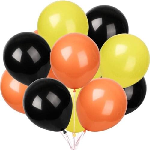 Construction Party Decorations 90 pcs 5/12 inche Latex Balloons Birthday Party Decoration Set （Black Yellow Orange