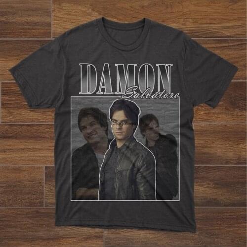 Damon Salvatore Vintage 90s Tee Ian Somerhalder Fan Tee The Vampire Diaries Tee
