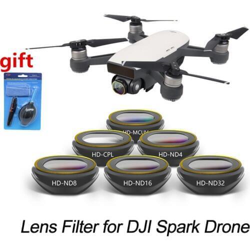 FOR DJI Spark Cleaning kit+Drone Quick release Gimbal Camera Lens Filter Combo Multi-Layer Coating Film ND4 ND8 ND16 ND32 UV CPL