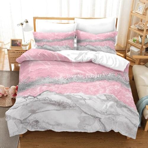 Marble Printed Bedding Set 3 Piece Queen King Multi-Size Deluxe Comfortable Down Quilt Cover Home Decor Textile Bedroom De