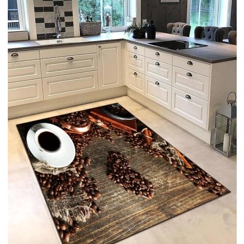 Brown color coffee drink patterned kitchen rug modern carpet rug personalized gift free shipping kitchen grey runner