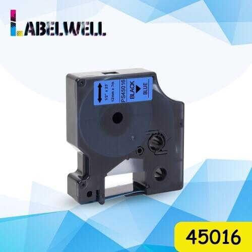 Labelwell Compatible for Dymo D1 45016 12mm label tape Black on Blue label cartridge replace for DYmo LabelManager LW160 LW280