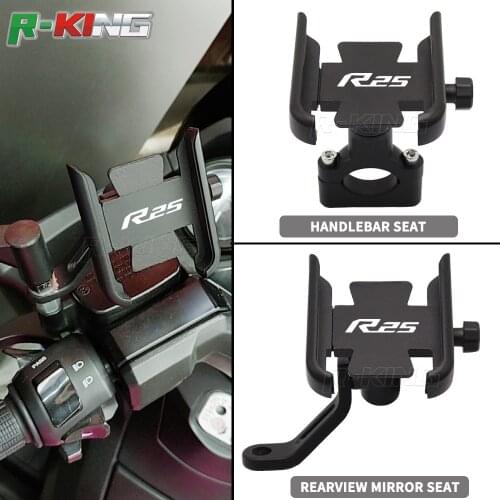 Motorcycle Accessories Handlebar Rearview Mirror Mobile Phone Holder GPS Stand Bracket For Yamaha YZF-R25 YZFR25 YZF R25 Yzf r25