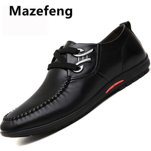 2019 Mens Microfiber Leather Shoes Fashion Casual Leather Anti slip Black Lacing Shoes New Spring Man Matel Leather Shoes