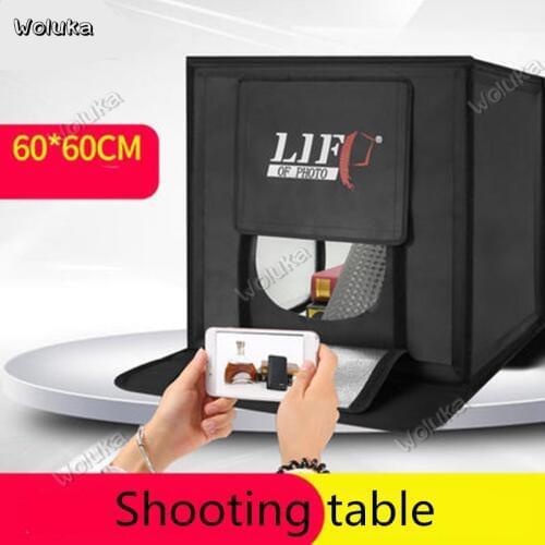 LED 60cm Studio shooting table set high-power small photo lighting box softbox photographic lamp equipment CD50 T03