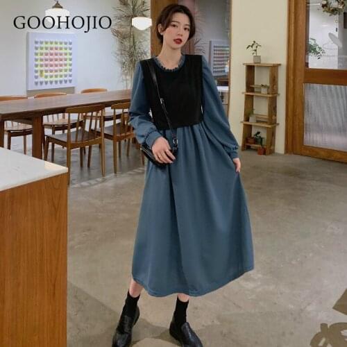 GOOHOJIO 2021 New Spring and Autumn Long Sleeve Chic Dress Women Fashionable Retro Women Dresses Temperament Dresses for Women