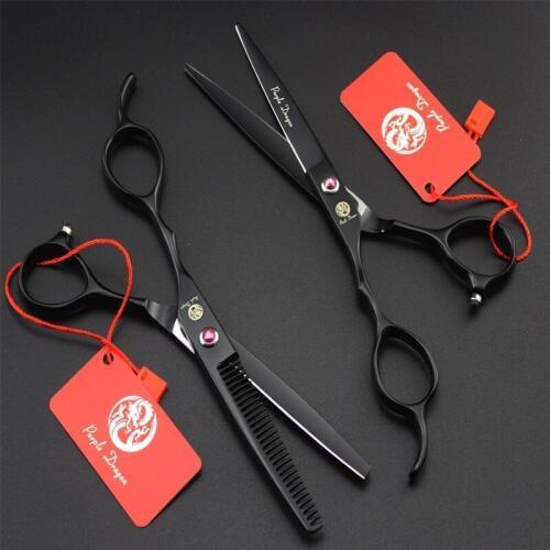 Professional 6.0 Inch Left Hand Use Dog Scissors Pet Grooming Scissors Straight & Thinning Shears Animals Hair Cutting Tools