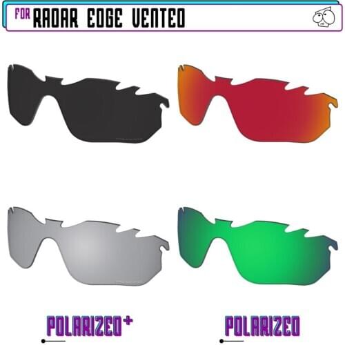 EZReplace Polarized Replacement Lenses for - Oakley Radar Edge Vented Sunglasses - BkSrP Plus-RedGreenP