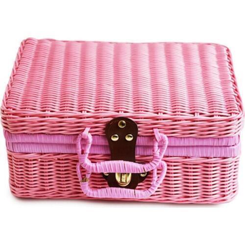 Hot Women Vintage Rattan Handbag INS Popular Female Summer Straw Bags Lady Exquisite Knit Box Casual Handmade Weave Tote SS3395