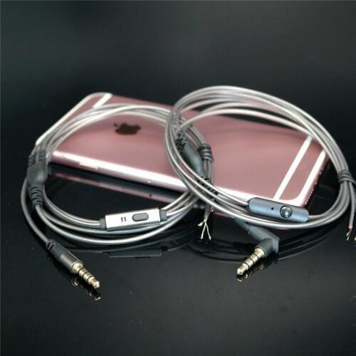 Diy headphone cable earphone wire with mic Aluminum foil line