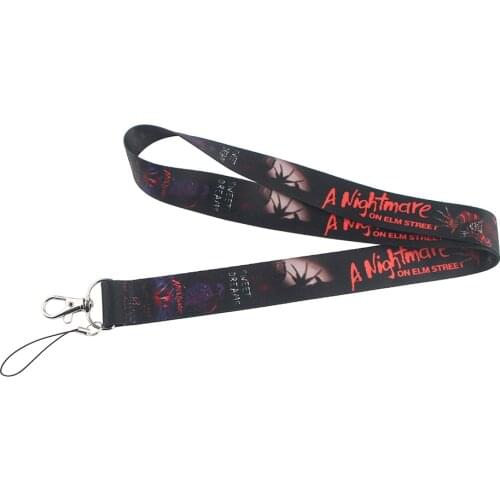 ZF2232 1pcs Terror Killer Gothic Style Lanyards Id Badge Holder Keychain Id Card Pass Gym Mobile Badge Holder Lanyard Key Holder
