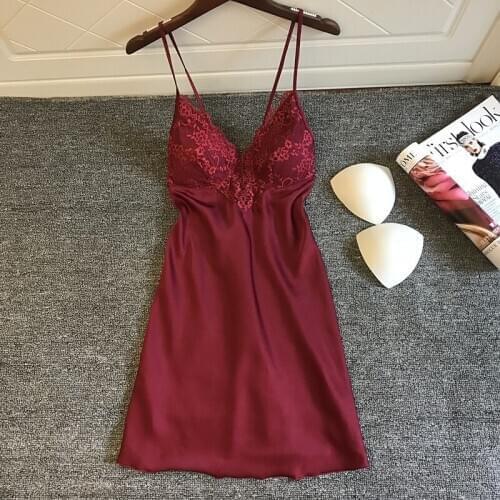 Silk ladies nightdresses ladies satin sexy lingerie sleep rest skirts