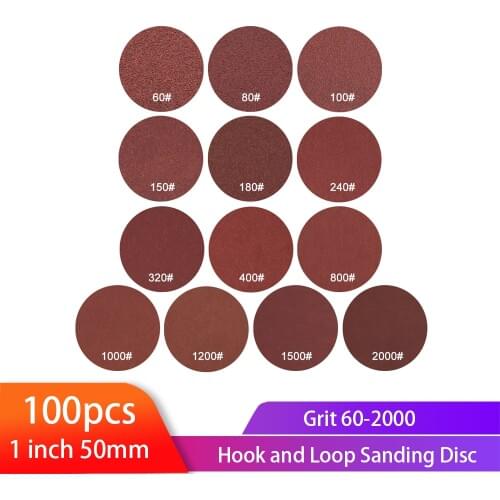 1inch 25mm Sanding Discs 60-2000 Grit Hook Loop sand paper Round Sandpaper Disk Abrasive Polishing Tool