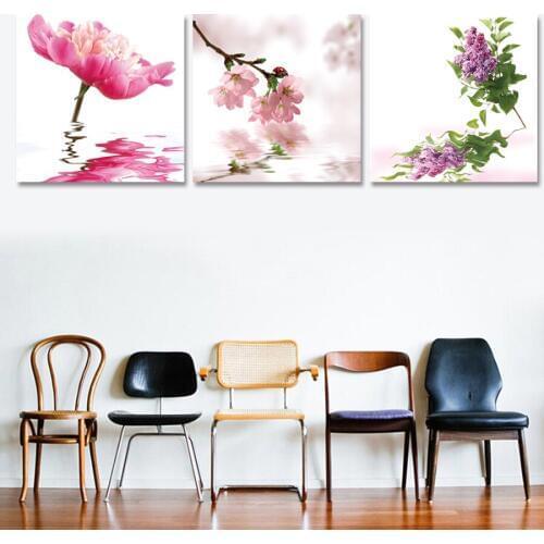Nordic Girls Room Decor Peach Blossom Posters Pink Flower Picture Hd Printed Wall Art Canvas Painting for Bedroom Decoration