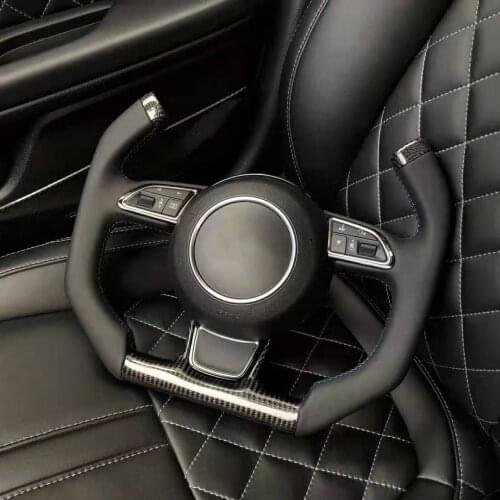 F1 Racing Cuatomized Real Carbon Fiber Sports Steering Wheel Alcantara Leather compatible for Audi A3 A4 A5 2014-2016
