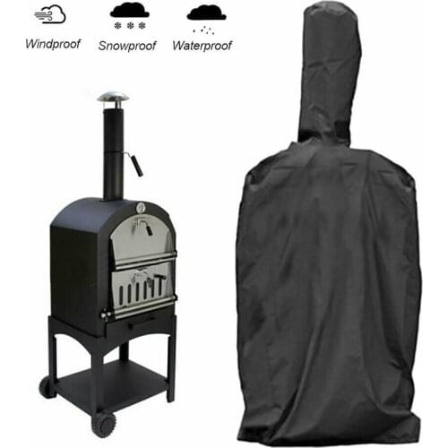 37x50x160cm Outdoor Chimney Charcoal Bread Pizza Oven BBQ Waterproof Grill Protective Cover for Outdoor Patio Furniture