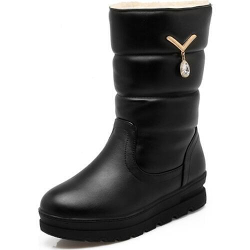 Women snow boots platform winter boots thick plush waterproof non-slip boots women winter shoes warm fur botas mujer plus size