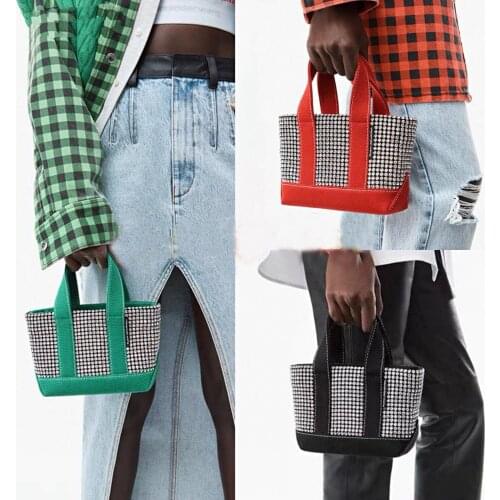 Famous Brand Cruiser Diamond Women Handbags Shining Totes Bag Fashion Girl Square Rhinestone Bling Shoulder Bags High Quality