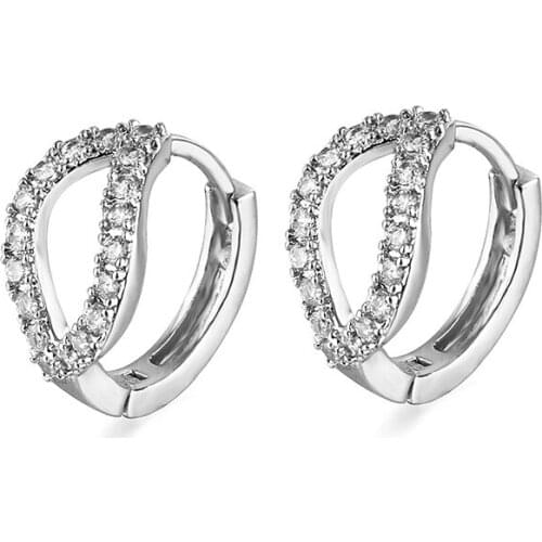 ZSLBS New Fashion Shiny Crystal Huggies Earrings For Women Cubic Zirconia Hoop Earring Fine Jewelry Gift Bijoux Femme Oorbellen