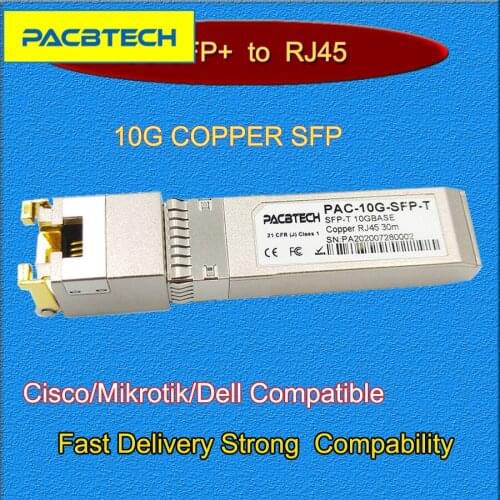 10G-SFP-T 10G SFP to RJ45 Copper Module RJ45 Module SFP SFP-T 10GBase-T Copper SFP 30M For Cisco Mikrotik