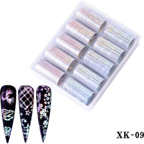 4*100cm/Roll Nail Art Stickers Slider Holographic Transfer Foil Stickers 3D Adhesive Wraps DIY Manicure Decorations