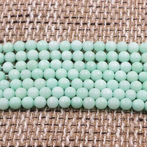 6 8 10mm Amazonite Stone Loose Beads Jades Faceted Round Jaspers Pick Size Accessories DIY Jewelry Making Accessories 15" A839