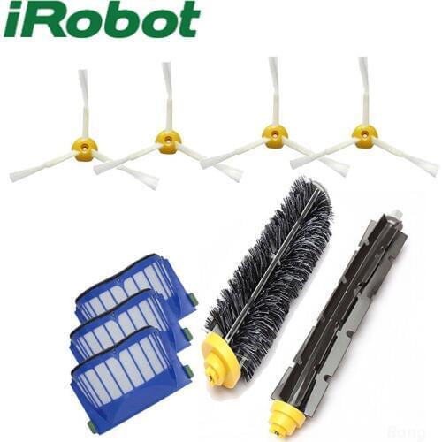 9Pcs/lot AeroVac Filter Side Brush Bristle Flexible Beater Brush for iRobot Roomba 600 610 620 625 630 650 660
