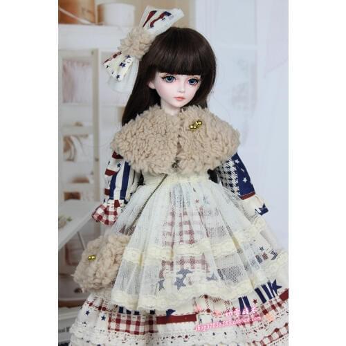 1/6 1/4 1/3 BJD clothing Accessories doll dress +scarf +bag for BJD/SD YOSD MSD SD13,not include doll, shoes,wig and other E2532