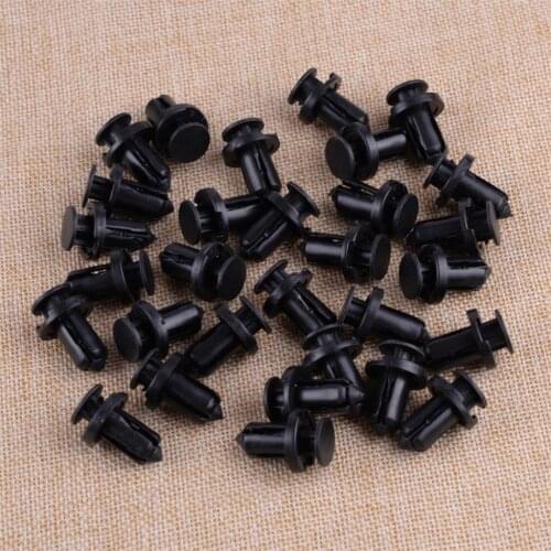 Car 30Pcs 01553-09241 0155309241 Black Nylon Push-Type Bumper Fastener Retainer Clips Rivet Interior Accessories Fit For Nissan