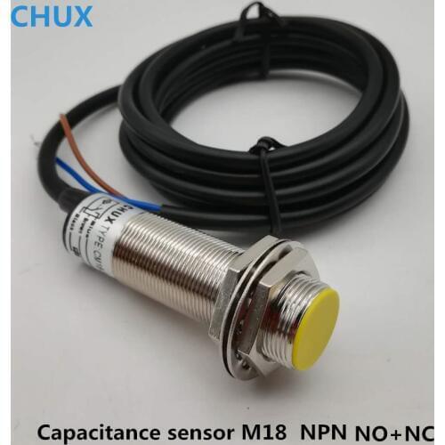 CHUX Proximity Switch NPN capacitance Flush Type 5mm Detect Distance CM18-5-DNC NO+NC 4 Wires Liquid Level Sensors
