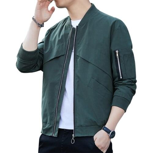 MANTLCONX Spring New Mens Bomber Zipper Jacket Male Casual Streetwear Long Sleeve Coat Mens Clothing Mens Basic Jackets 4XL