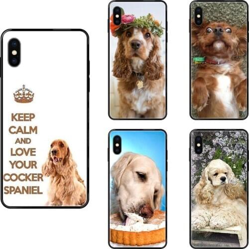Black Soft TPU Cartoon Pattern Phone Case Cheap Real Cocker Spaniel For Xiaomi Redmi 3S 4X 4A 5 5A 6 6A 7 7A 8 8A 8T 9 9A K20