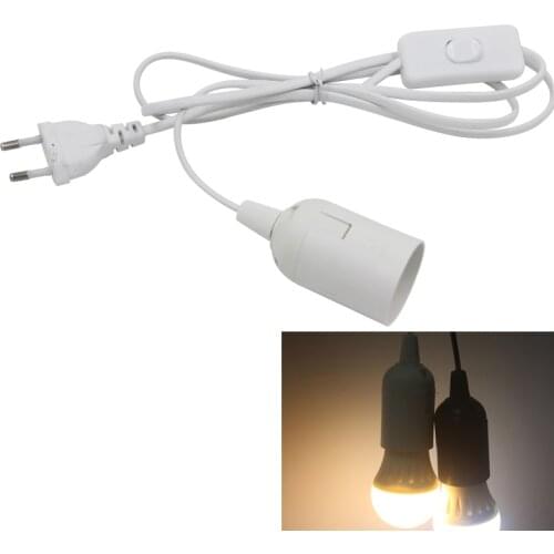 Lamp Base E27 E14 EU Hanging Pendant LED Light Fixture Bulb Socket Holder Cord Adapter With On/Off Switch