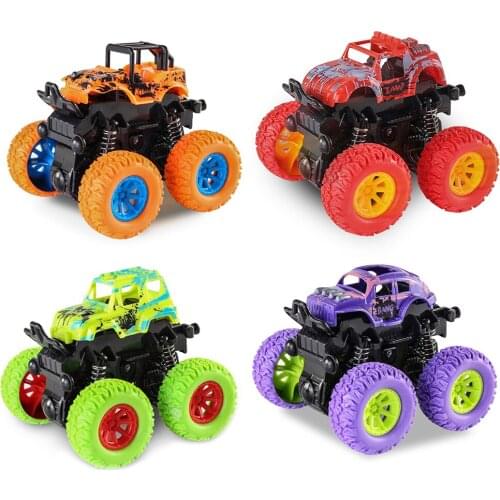Kids Inertia Vehicle Double-sided Dump Truck Resistant Falling 360 Tumbling Spinning Toy Plastic Friction Stunt Car Home Decor