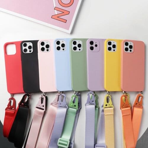 For Samsung Galaxy A51 A50 A52 A21S A32 A31 A40 A71 A70 A72 A12 A10 S21 Ultra S20 FE S10 S9 Plus Necklace Lanyard Rope Soft Case