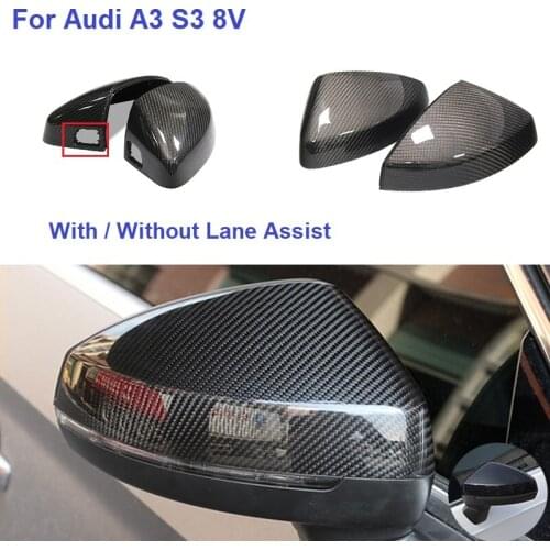 Carbon Fiber Mirror Covers Fit For Audi A3 8V S3 RS3 2014-2017 2018 2019 Rear View Mirror Covers Full Replacement Style