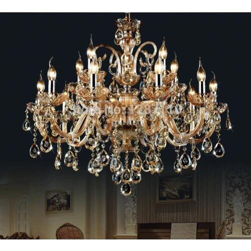 15 Arms crystal chandelier lamp light lustres de cristal Decoration Tiffany Chandeliers Crystal Lustre for Home and Hotel
