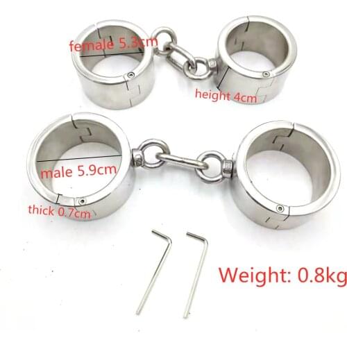 Black Emperor 4cm high exquisite stainless steel handcuffs adult fun toy handcuffs