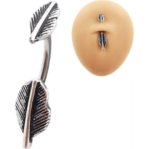 JHJT 14G Fashion Dangle Belly Button Rings Belly Navel Piercing Surgical Steel Belly Dance Bars Body Jewelry Piercing Barbell