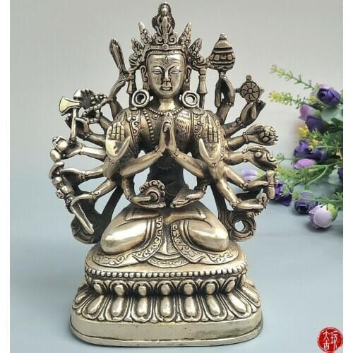 Chinese Antique Thousand-eye Avalokitesvara in Tibetan Buddhism Buddha statue