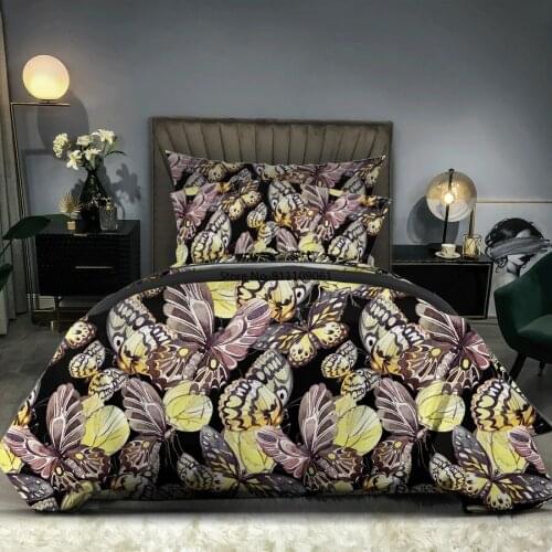 2-3 Pieces Luxury Bedding Set Queen King Size Bed Cover 2/3pcs Butterfly Duvet Cover Set Bedroom Sets 200x200 240x220 Quilt