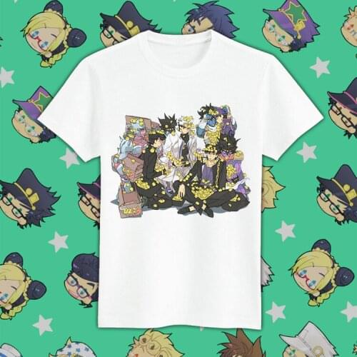 Japanese Anime JoJos Bizarre Adventure Cosplay T Shirt JOJO Cartoon Printed Summer T-Shirt Casual Top Tee Tshirt Costume