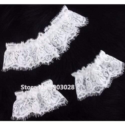 Women Girl Princess Cosplay Wedding Party Bridal Lace Floral Blue Leg Ring hand wrist Ring Loop Stocking Garter Belt Wholesale