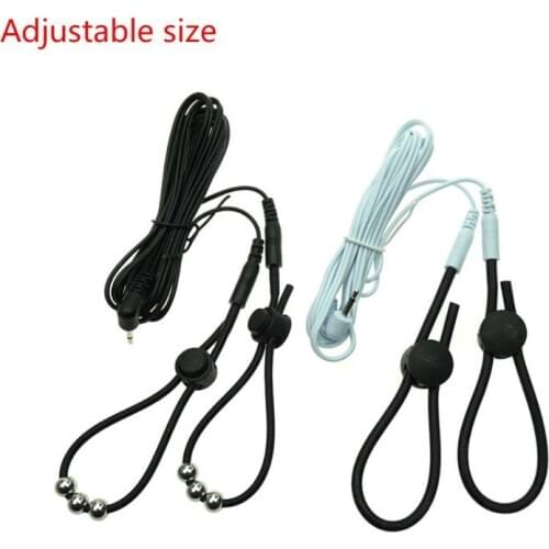 Men Electro Shock Massage Adjustable Rings Chastity Cage Penis Sleeve Physiotherapy Device Male Sex Toys Electric Cock Cage Ring
