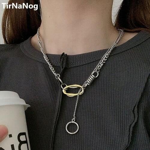 Multilayer Spring Chain Necklace With Gold And Silver Color Matching Collarbone Chain Pretty Women Jewelry Gifts