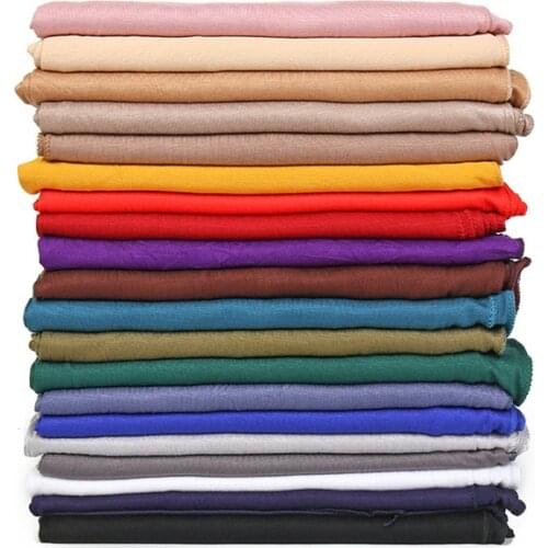 Fashion Modal Cotton Jersey Hijab Scarf Long Muslim Shawl Plain Soft Turban Tie Head Wraps For Women Africa Headband 170x60cm