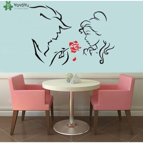 YOYOYU Wall Decal Beauty and The Beast Inspired Wall Stickers Living Room Cinema Art Poster Beautiful Art Home Decor QQ159
