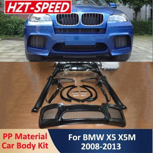 X5 X5M PP Unpainted Big Car Body Modification Kit Protector Front Bumper Wheel Brows Side Skirts Rear Bumper Lip For BMW 2008-13